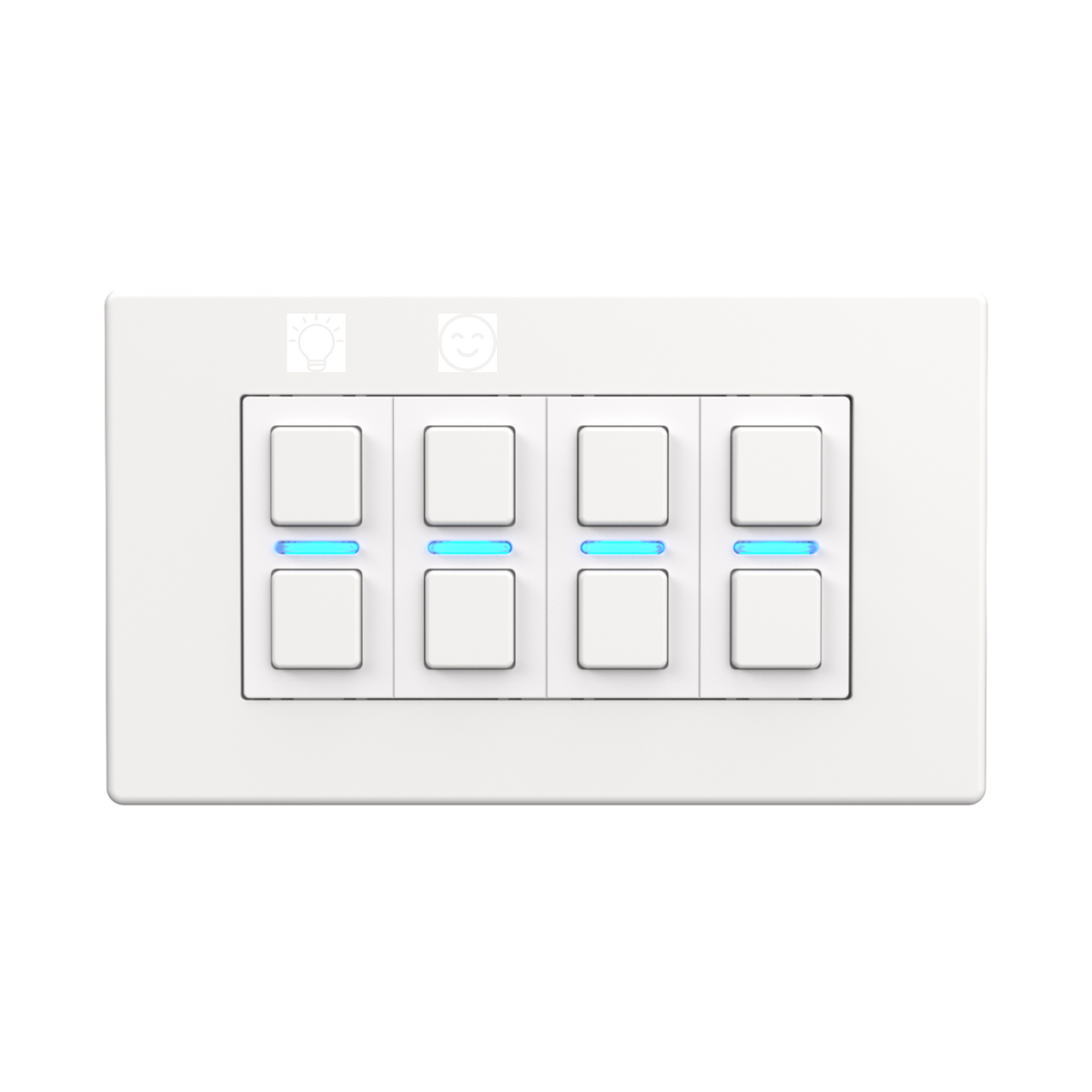 Smart Dimmer (4 Gang) - White - Zakeke Draft Engraving
