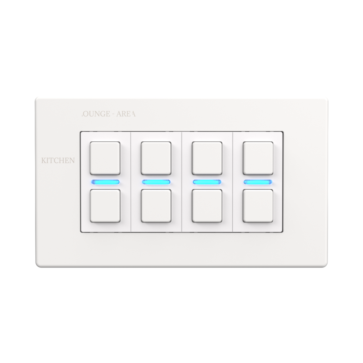 Smart Dimmer (4 Gang) - White - Zakeke Draft Engraving