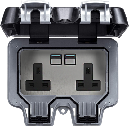 Smart Single Outside Socket 2 Gang Outdoor Smart Socket | Lightwave