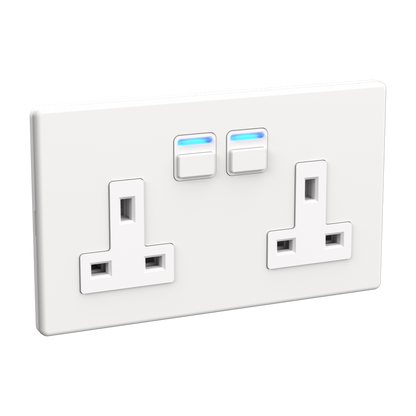 Smart Socket (2 gang) - Stainless Steel