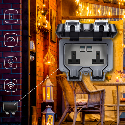 Smart Single Outside Socket 2 Gang Outdoor Smart Socket | Lightwave