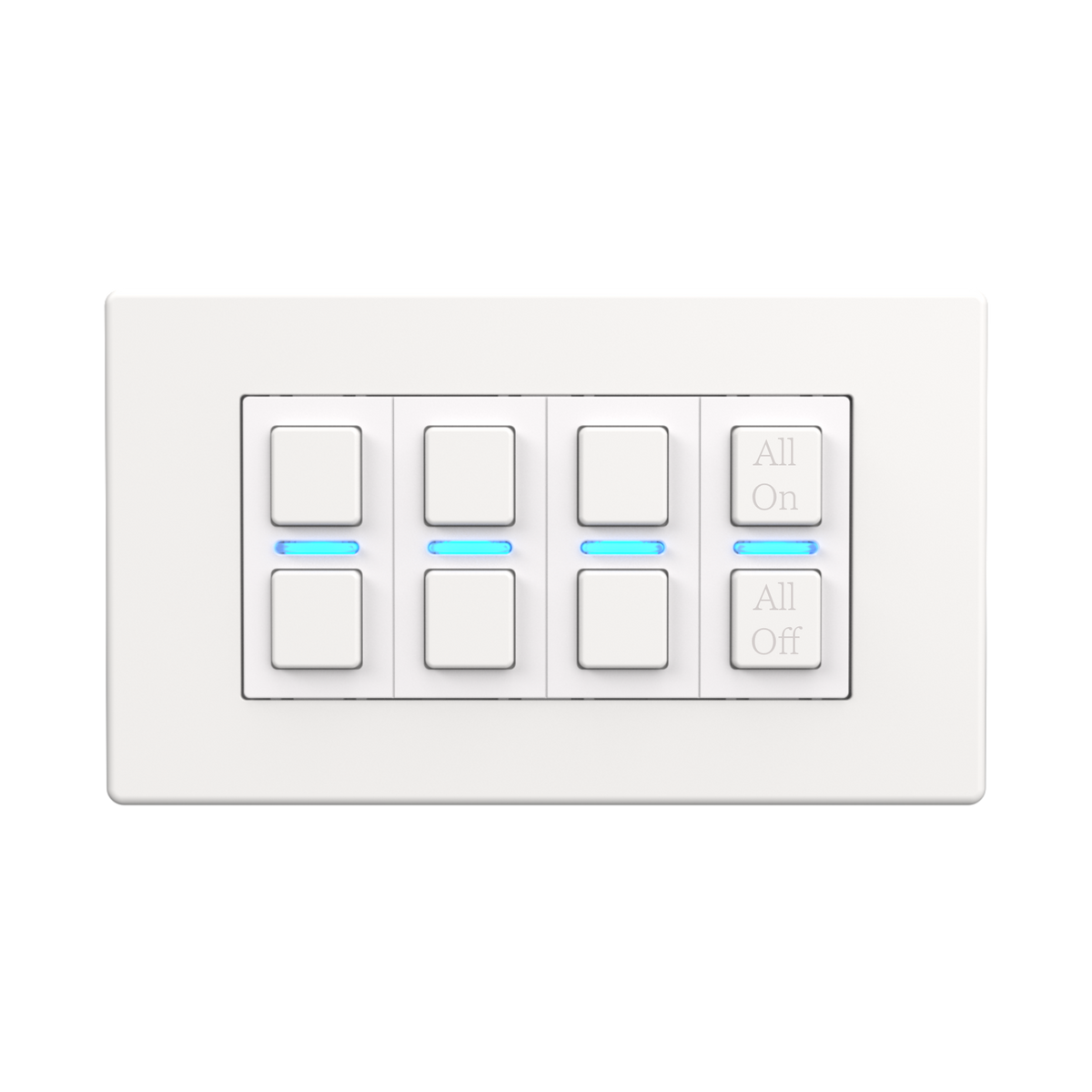 Smart Dimmer (4 Gang) - White - Zakeke Draft Engraving
