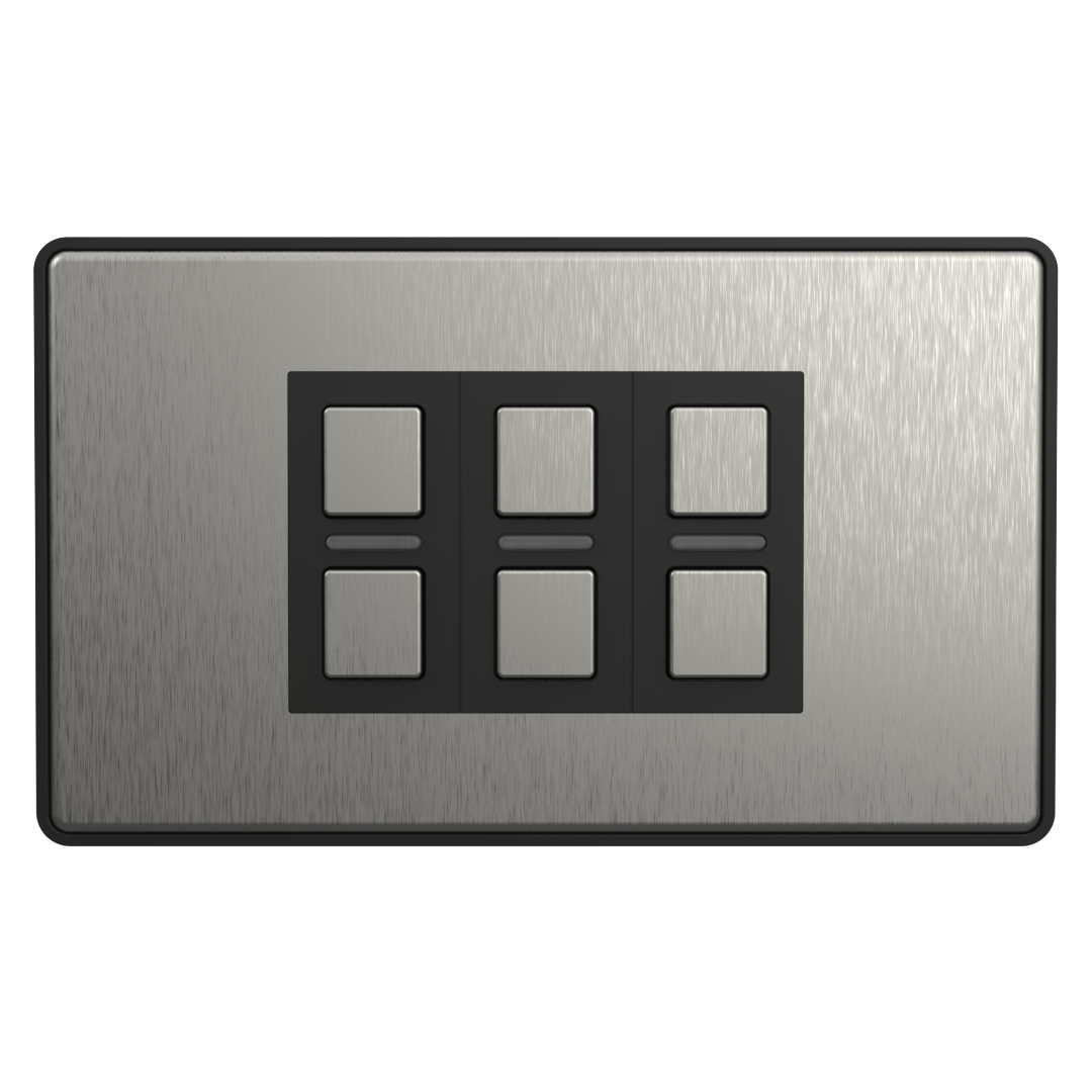 Wire-Free Scene Selector (6 Button) - Stainless Steel