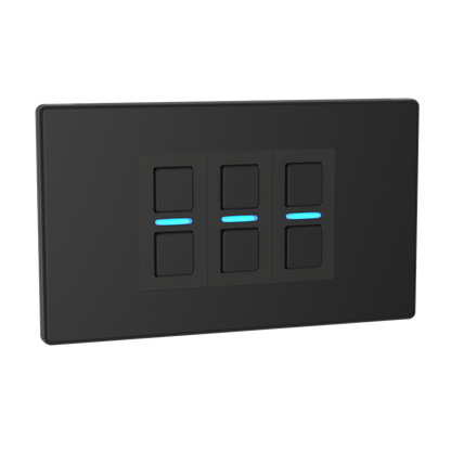 Smart Dimmer (3 Gang) - Matte Black